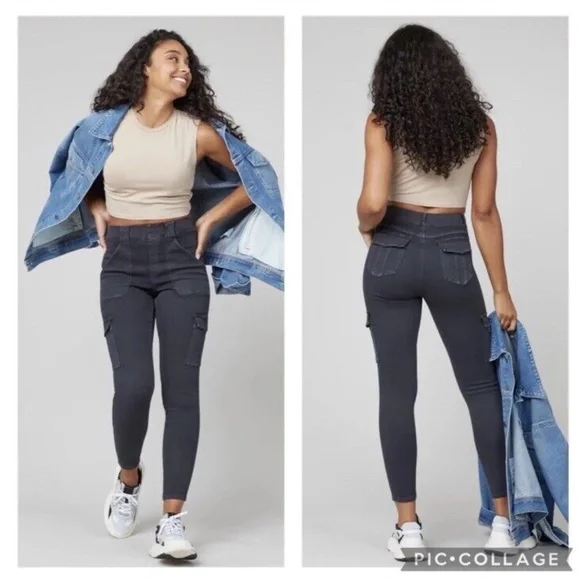 SPANX Black Ankle Cargo Leggings - Picture 14 of 16